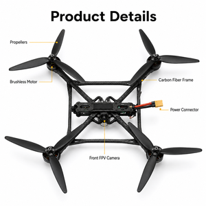 Dron FPV de 13 Pulgadas, Quadcopter con Marco de Fibra de Carbono, Motor sin Escobillas, Cámara Frontal, Plataforma Aérea, OEM, ODM - Product Image 3