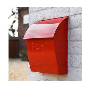 Cajas colgantes de hierro galvanizado para jardín, caja de poste decorativa con montaje en pared, color rojo antiguo - Product Image 1