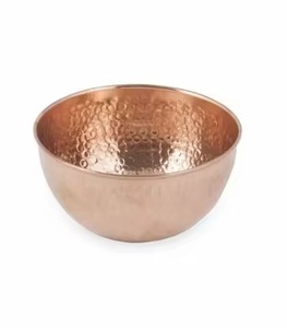 Tazón para Servir Alimentos de Cobre Pulido con Diseño Martillado - Product Image 6
