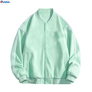 Veste de baseball rétro personnalisée à la mode, veste universitaire brodée, col montant décontracté pour hommes et femmes, options de tailles plus grandes - Product Image 6