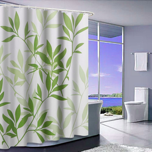 Ensemble de rideau de douche moderne en polyester imprimé | Rideau de salle de bain lavable en tissu imperméable avec crochets Vente en gros OEM - Product Image 4