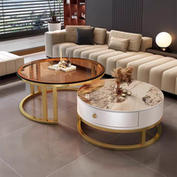 Meubles pour la maison Table basse de bureau d'hôtel Table basse en marbre de forme ronde