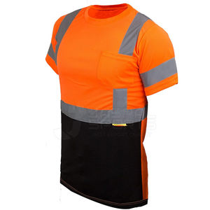 เสื้อยืดนิรภัยแบบสตรีทแวร์สำหรับผู้ชาย แถบสะท้อนแสง Hi-Vis มองเห็นได้ชัดเจน แขนสั้น ผ้าฝ้าย 100% - Product Image 4