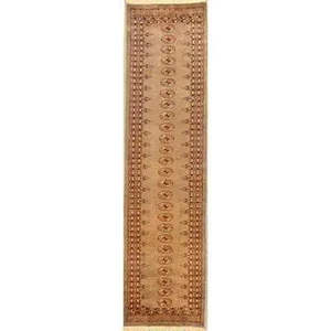 Tapis de Peshawar et de Khotan noué à la main, unique en son genre, 10'6 x 2'7 Pes_Kho_274 - Product Image 1
