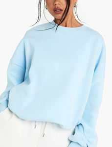 Service OEM/ODM – Vêtements streetwear pour femmes en polyester/coton, imprimés sur mesure, anti-boulochage, anti-plis, couleur unie, coupe oversize - Product Image 3