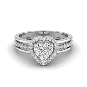 Anillo con diamante talla corazón de 1.02 quilates, color F, claridad VS, diamante cultivado en laboratorio en oro de 14 quilates para fiesta de compromiso - Product Image 1