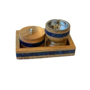 Ensemble de brûleurs d'encens en résine de bois de qualité supérieure Medkhan Mubkhar Bakhoor avec plateau et boîte en bois - Product Image 1