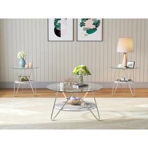 Table basse moderne en métal écologique de style nouveau avec verre, directement de l'usine pour les meubles de maison, les hôtels et les restaurants - Product Image 4