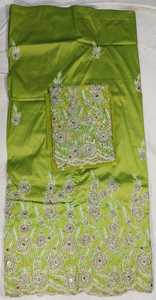 Tissu en taffetas tissé nigérian George de qualité supérieure, très demandé, avec motifs floraux et perles, antistatique et respirant - Product Image 4