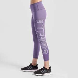 Leggings Lavender Lavender con tela de punto elástica - Product Image 3