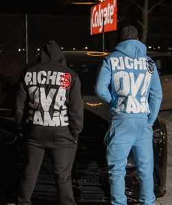 Personalizado de alta calidad de algodón chándal hombres Sudadera con capucha y Jogger conjunto de gran tamaño pulóver sudaderas con capucha pantalones de chándal lavado 2 piezas conjunto para los hombres - Product Image 3