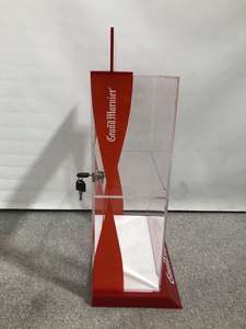 حامل عرض أكريليك شفاف بطبقتين للعرض على الطاولة مع ملصق وباب خلفي - Product Image 4