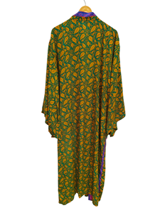 ชุดกิโมโนส่าหรีผ้าไหมแท้น้ำหนักเบาชุดคลุมส่าหรีสไตล์วินเทจชุดปาร์ตี้ชายหาดผ้านุ่มทำมือสไตล์อินเดีย - Product Image 5