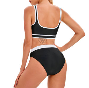 Custom One-piece Solid Brazilian Swimwear Set Women's Beachwear Sexy Deep V Neck Micro Bra Spandex/Polyester 1 Piece - Product Image 2