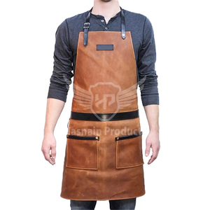 Tablier à bavette sans manches de haute qualité dernière mode en cuir véritable taux d'usine conception personnalisée vente chaude Logo privé nouveauté - Product Image 1