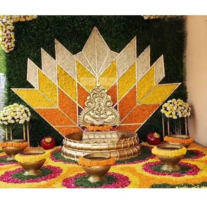 Trending Indian Wedding <b>Haldi</b> <b>Decoration</b> Setup Lotus Shape Fiber Urli for <b>Haldi</b> Ceremony Super Fine Lotus Design Decor Urli <b>Tub</b> - Product Image 1