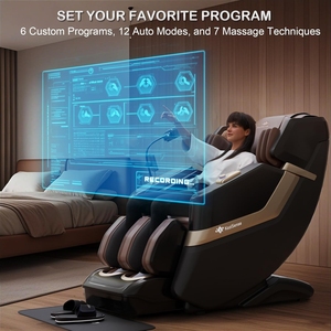 Sillón de Masaje de Cuerpo Completo con Gravedad Cero, Masaje Shiatsu, Sillón Reclinable con Rodillos Fijos, Modo de Calentamiento de Cintura y Pies, Pantalla Táctil - Product Image 6