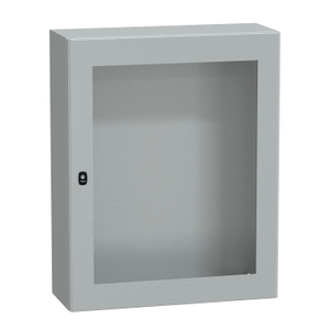 Per SCHNEIDER ELECTRIC NSYS3D10830T - Pannello di montaggio a parete in acciaio per quadri elettrici S3D con porta trasparente e piastra di montaggio - Product Image 1
