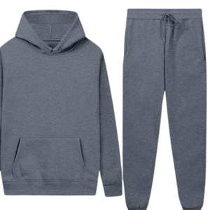 Conjunto Deportivo Informal de Invierno para Hombre y Mujer, Sudadera con Capucha Gris Oscuro y Pantalones Jogger, Venta al Por Mayor de Fábrica, Logotipo Personalizado OEM - Product Image 4