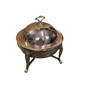 Estufa redonda de Buffet, olla calentadora de alimentos, gran oferta, Hotel Buffet que sirve comida colgante de cobre de acero inoxidable, plato de frotamiento de lujo - Product Image 5