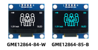 Módulo de Pantalla OLED Blanca Goldenmorning de 1.29 Pulgadas GME12864-84, IC SSD1315, Resolución 128x64, Interfaz I2C, Conector de 4 Pines