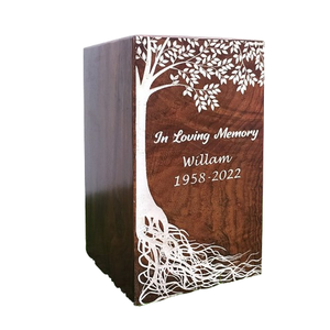 Urnes personnalisées pour cendres humaines Urnes funéraires en palissandre en résine époxy avec fleurs Grandes urnes pour papa - Product Image 4