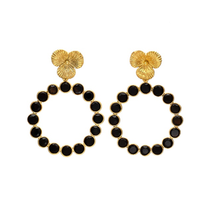 Pendientes de plata de ley 925 con gema de ónix negra, novedad - Product Image 1