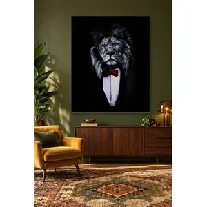 Fida Lion avec lunettes et nœud papillon dans un smoking, impression sur toile - Product Image 3