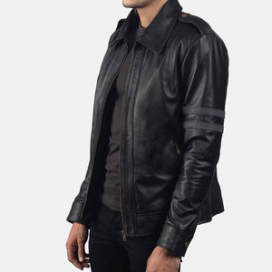Veste en cuir de qualité supérieure pour homme, veste en cuir d'agneau tendance, veste bomber de moto pour l'hiver pour homme - Product Image 3