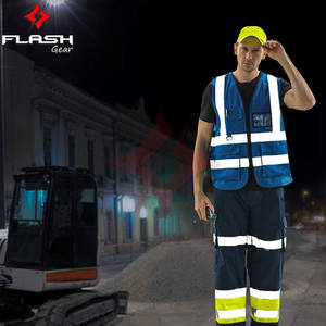 Gilet de sécurité réfléchissant avec poches, fermeture éclair, haute visibilité, classe 1 ANSI, EN ISO 20471, imperméable, logo personnalisé, OEM, gilet pour homme - Product Image 5