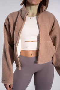 <b>Spark</b> Clothing Women's Fleece Sherpa <b>Jacket</b> Waterproof Windproof Stand Collar Zipper Full Sleeve Solid Color Regular Length - Product Image 5