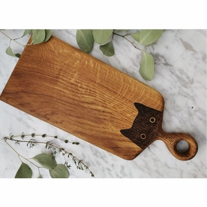 Planche à découper en bois massif de qualité supérieure, bloc à découper en bois avec trou, planche de service en bois de chêne multifonctionnelle pour fruits et fromages - Product Image 5
