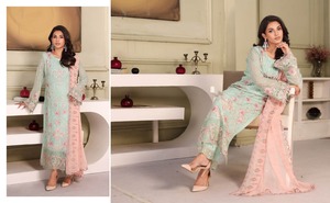 ชุดเดรสผ้าชีฟองสำหรับผู้หญิงชุดปาร์ตี้สำหรับผู้หญิงสไตล์อิสลามปากีสถาน - Product Image 5