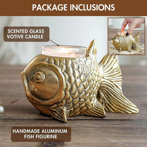 Bougeoirs poisson or parfaits pour l'éclairage ambiant Ensemble de bougeoirs assortis Décor élégant pour n'importe quelle pièce - Product Image 2