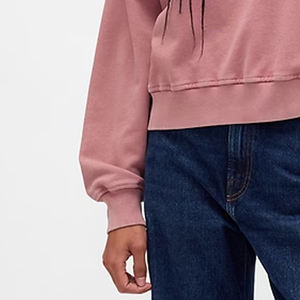 Sweat-shirt pour femme de style minimaliste, uni, avec logo personnalisé et épaules tombantes / Prix de gros pour les acheteurs en gros, streetwear durable - Product Image 3