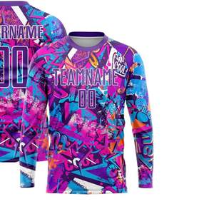 Abstract Graphic Long Sleeve Soccer <b>Jersey</b> Football Athletic <b>Shirt</b> Breathable Quick Dry Performance Match Training Uniform <b>Men</b> - Product Image 2