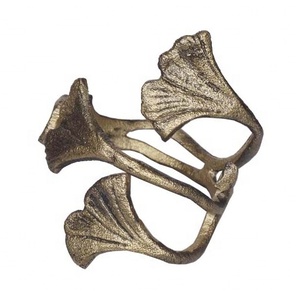 WEDDING DECORATIVE TABLE NAPKIN <b>RING</b> <b>HOLDER</b> LUXURY METALLIC GOLDEN LEAF NAPKIN <b>RING</b> METAL DESIGNER NAPKIN TISSUE <b>RING</b> PARTY - Product Image 1