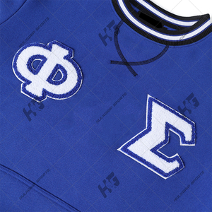 Sudadera con Parche de Chenilla Personalizado de Phi Beta Sigma con Letras Griegas, Unisex, para Hermandades y Fraternidades Universitarias - Product Image 3
