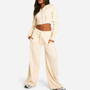 Conjunto Deportivo de Dos Piezas para Mujer, Talla Grande, con Detalle de Corsé, Transpirable, con Capucha, Pantalones Deportivos y Sudadera con Capucha - Product Image 1