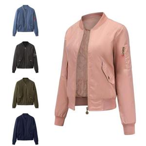 Chaqueta Bomber de Satén de Invierno para Mujer, Nueva Llegada, Alta Calidad, Informal, Ligera, Piel de Oveja - Product Image 6