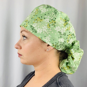 Bonnets de travail confortables pour femmes avec queue de cheval et boutons, bonnets de médecin et d'infirmière, porte-queue de cheval, chapeaux de soins infirmiers pour cheveux longs, chapeaux chirurgicaux - Product Image 4