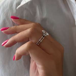 แหวนทอง14K สีเหลืองคู่แหวน VS1 1.81CT แลปโตขึ้นตัดเพชรรูปไข่ของขวัญแต่งงานสัญญาสำหรับคู่รัก - Product Image 4