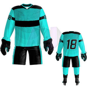 Conjuntos de Uniformes de Hockey sobre Hielo de Primera Calidad con Impresión de Número y Logotipo Personalizados, Transpirables y que Absorben la Humedad, Hechos con Tela 100% Poliéster - Product Image 2