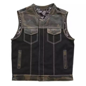 Men's Black Quilted Moto Biker <b>Vest</b> PU Leather Anti-Wrinkle Quick Dry Winter Windproof Outer Wear Regular Fit Pockets Print - Product Image 2