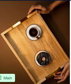 Elegant Wooden and <b>Black</b> <b>Tray</b> with Dividers Perfect for <b>Serving</b> Snacks and Organizing Items in Style - Product Image 2