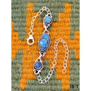 Bracelet artisanal du Southwest en turquoise Golden Hills et argent sterling, objet de collection culturelle - Product Image 3
