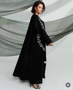 <b>Crystal</b> Glow Abaya With Luxe Embroidery and Sparkling Stone Work - Product Image 2