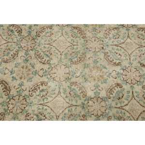 Turkish Vintage Rug, Area 3.8x6.6 ft (115x200 cm) Rug, <b>Brown</b> Patchwork <b>Wool</b> Rug - Product Image 5