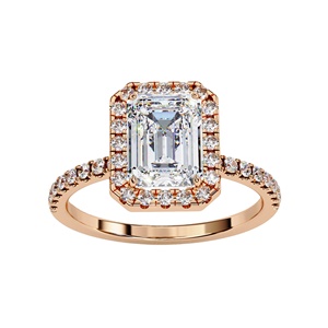 10K Yellow Gold Emerald Cut 1.75ct EF VVS Lab Grown Diamond Engagement Ring IGI Certified Wholesale - Product Image 2
