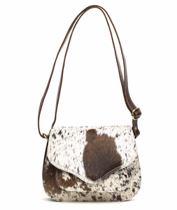 Bolso bandolera de cuero con pelo, hecho a mano, con cuero genuino y herrajes antiguos con acabado cepillado, diseño premium, al por mayor - Product Image 1